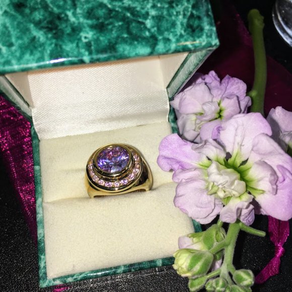 Suzanne Somers Amethyst Gold/925 Silver Ring - Picture 2 of 8
